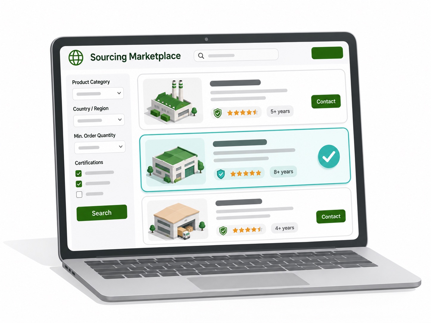 Comparing suppliers on a sourcing marketplace