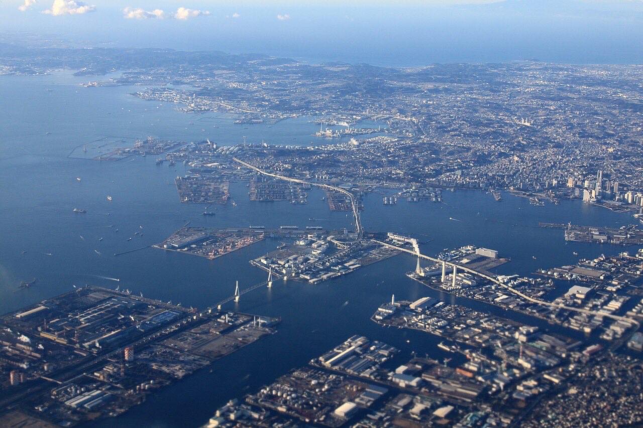 Porto di porto di Yokohama, Giappone